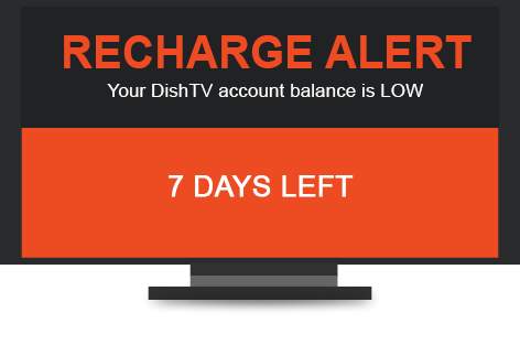 RECHARGE ALERT Your DishTV account balance is Low. 7 DAYS LEFT